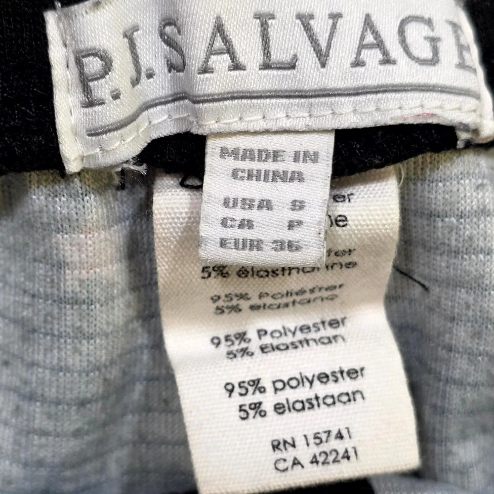 P.J. Salvage Pajama Set Women Sm Black Star Print Waffle Knit Loungewear Jogger